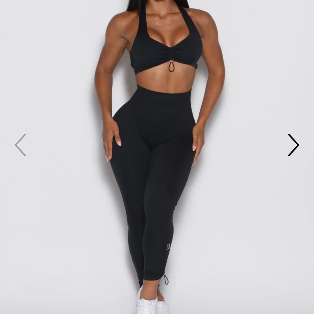 Bombshell sportswear Black High-Waisted  top & Leggings set
